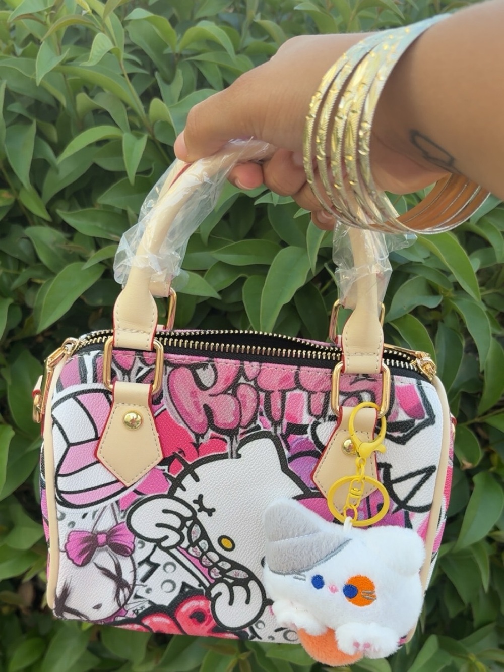 Hello kitty mini girly bag with Plush Charm